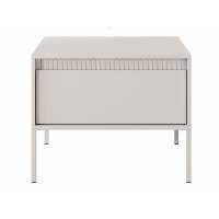 Stolik kawowy szufladą kwadratowy ryflowane fronty SONEO beżowa